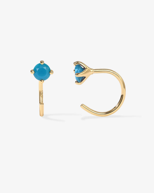 Boho Colored Half Hoop Huggie Earrings - Gold & Rhodium Plated over Brass - product image