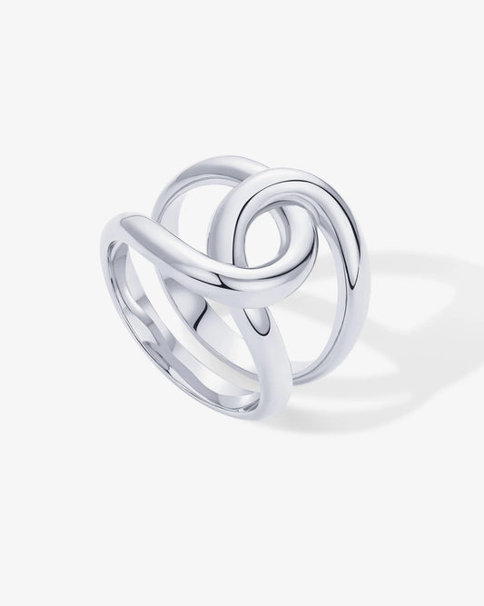 Radmohn Jewelers Chunky Interloop Ring - Gold & Rhodium Plated Statement Ring