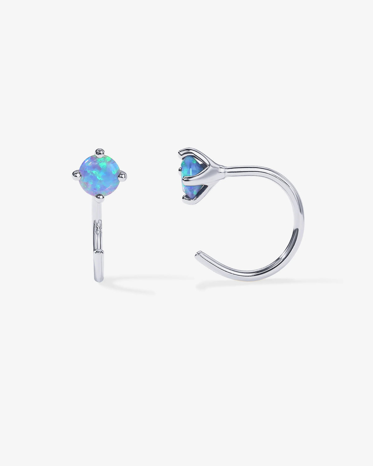 Boho Colored Half Hoop Huggie Earrings - Gold & Rhodium Plated over Brass - product image