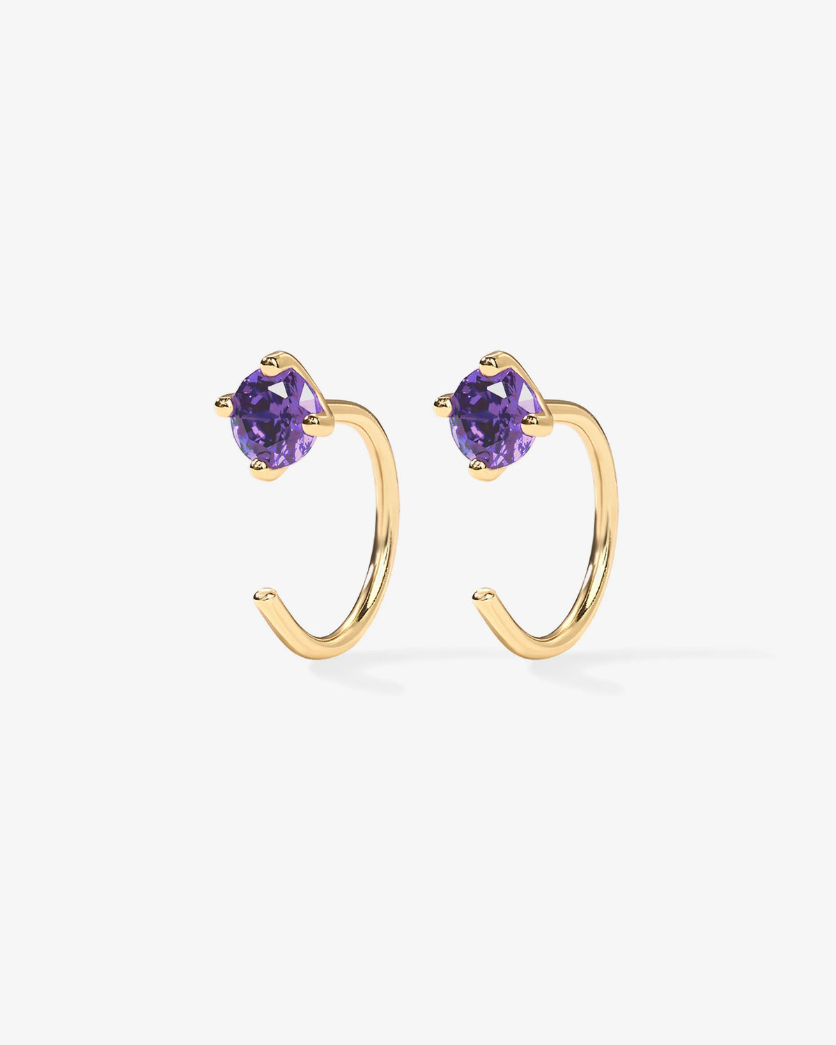 Boho Colored Half Hoop Huggie Earrings - Gold & Rhodium Plated over Brass - product image