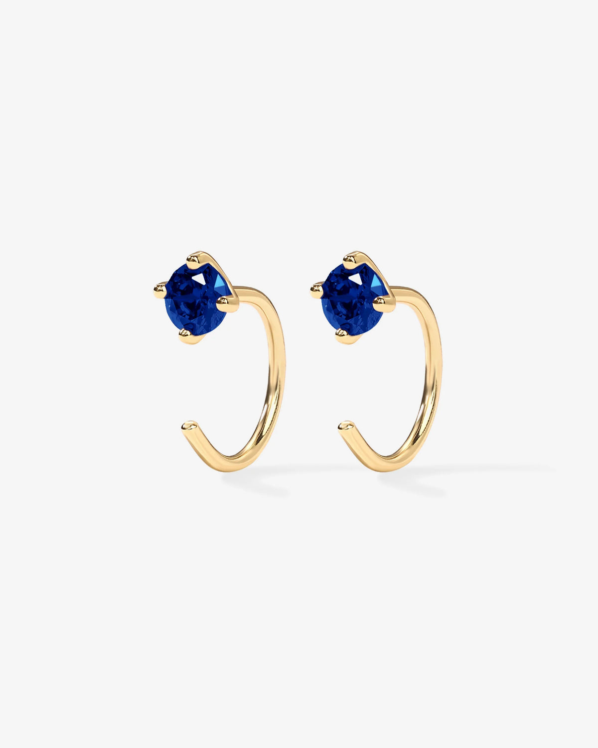 Boho Colored Half Hoop Huggie Earrings - Gold & Rhodium Plated over Brass - product image
