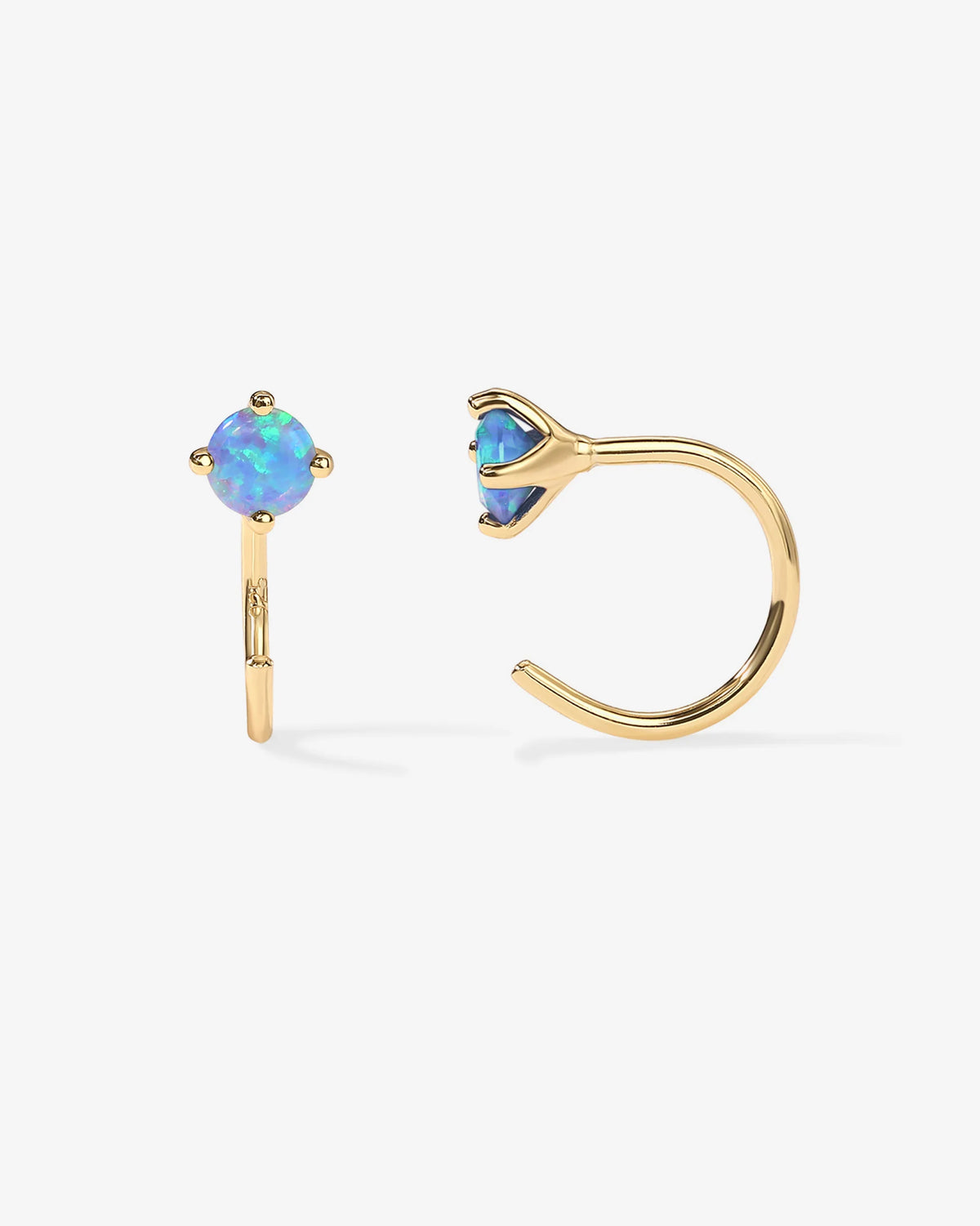 Boho Colored Half Hoop Huggie Earrings - Gold & Rhodium Plated over Brass - product image