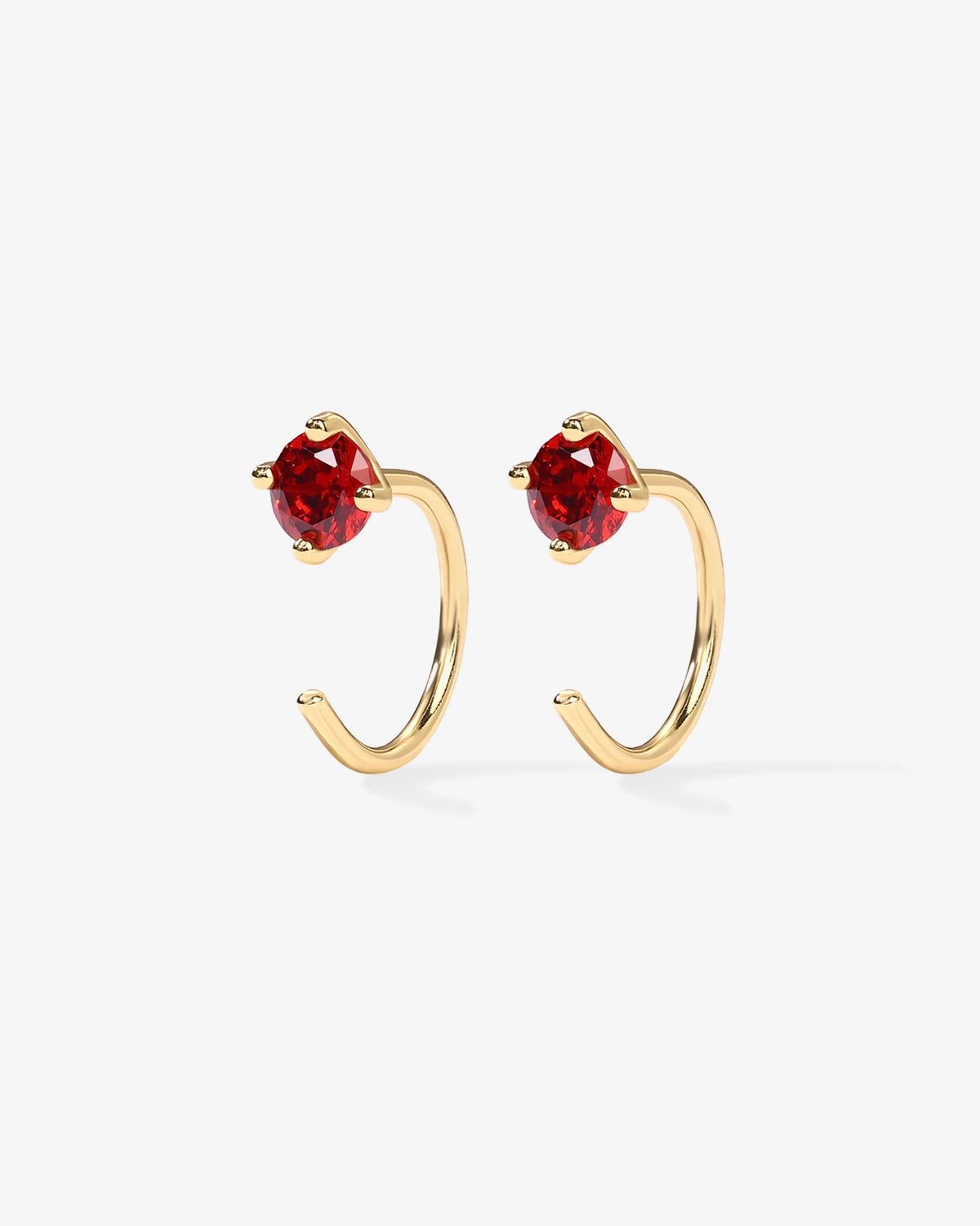 Boho Colored Half Hoop Huggie Earrings - Gold & Rhodium Plated over Brass - product image
