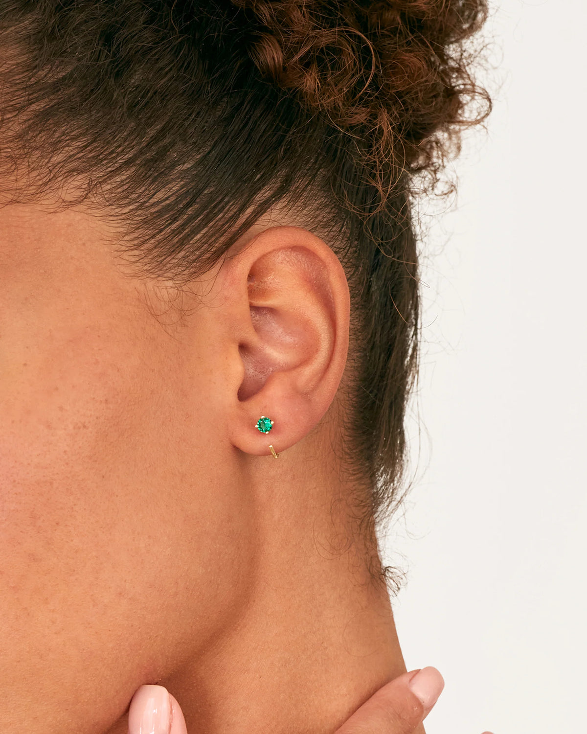 Boho Colored Half Hoop Huggie Earrings - Gold & Rhodium Plated over Brass - product image