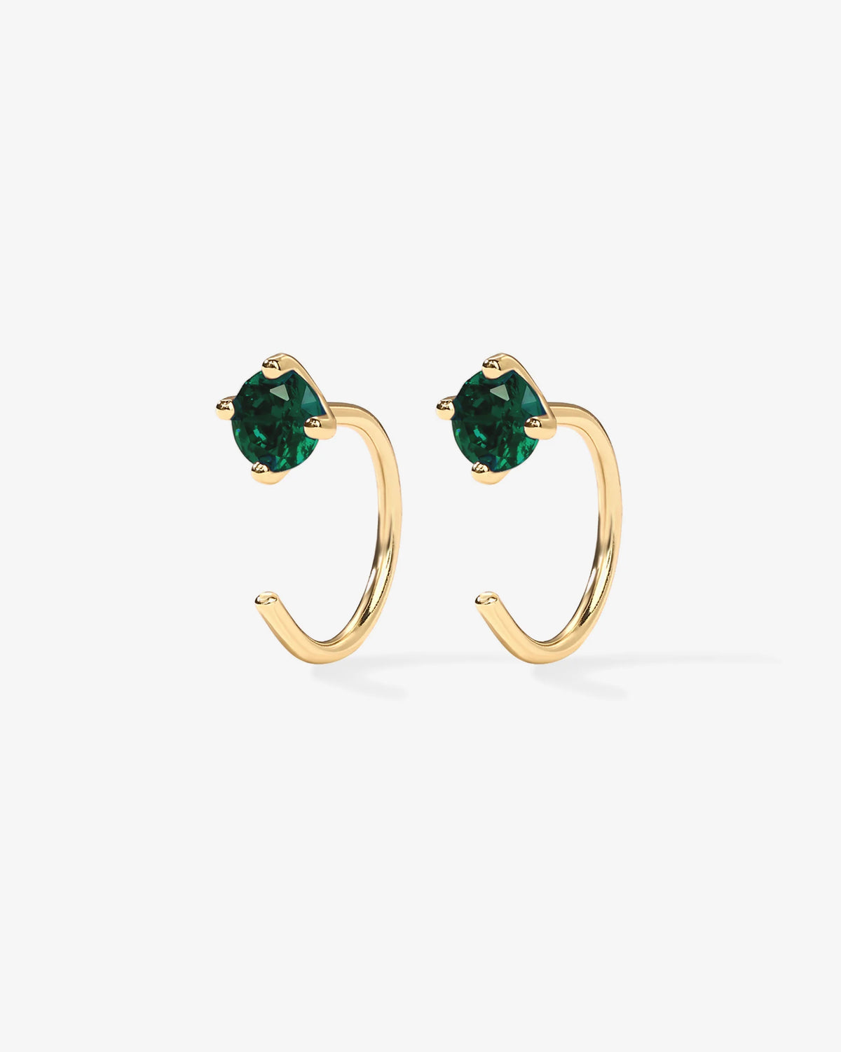 Boho Colored Half Hoop Huggie Earrings - Gold & Rhodium Plated over Brass - product image