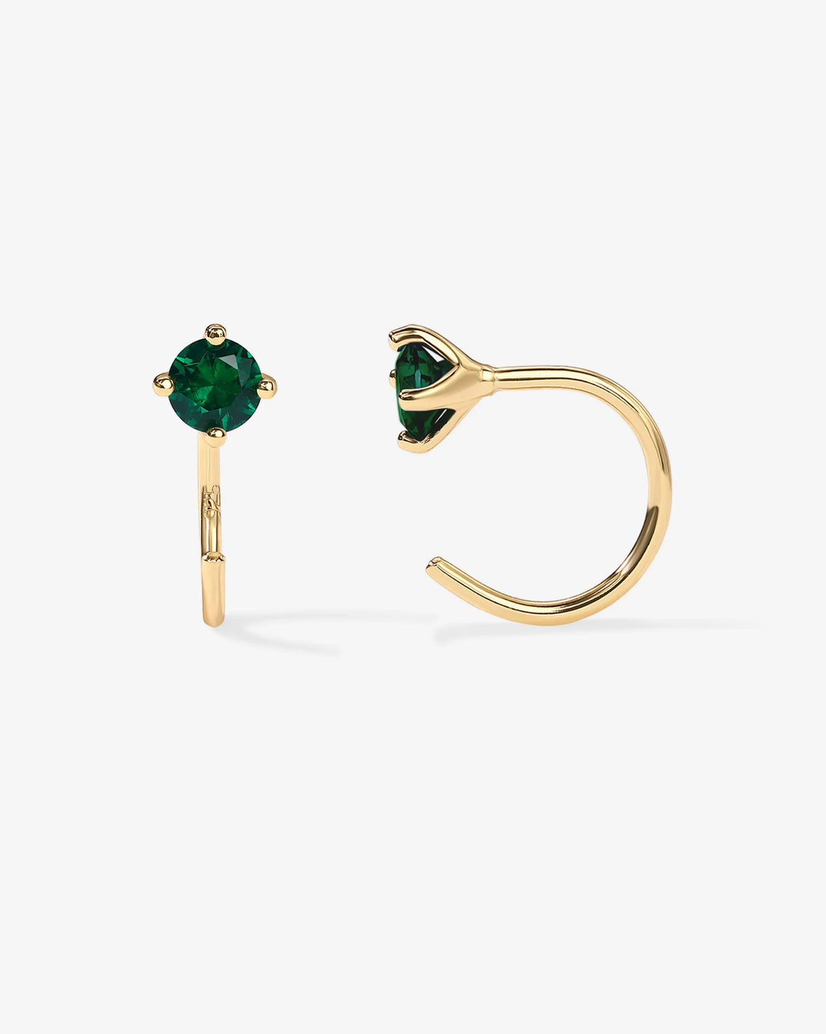 Boho Colored Half Hoop Huggie Earrings - Gold & Rhodium Plated over Brass - product image