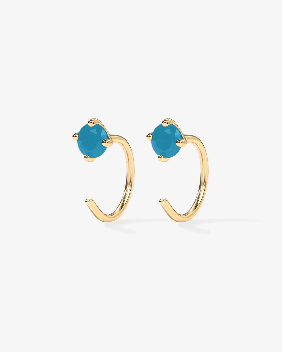 Boho Colored Half Hoop Huggie Earrings - Gold & Rhodium Plated over Brass - product image