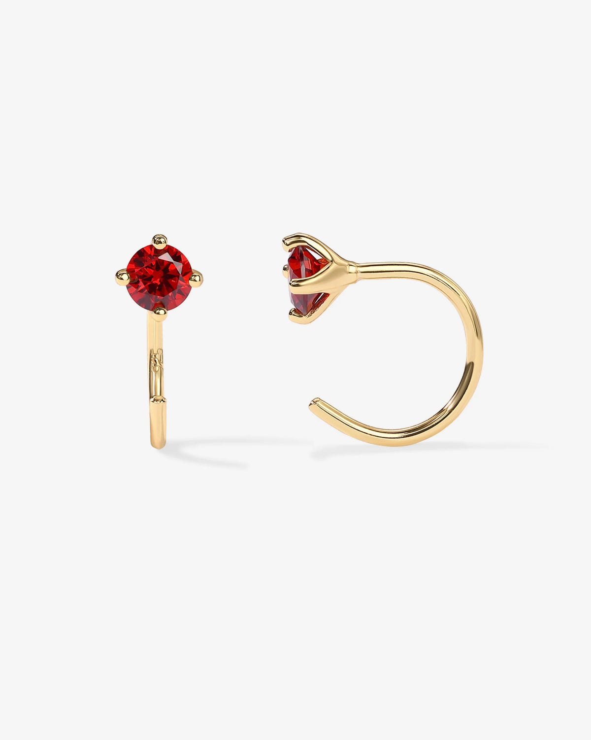 Boho Colored Half Hoop Huggie Earrings - Gold & Rhodium Plated over Brass - product image