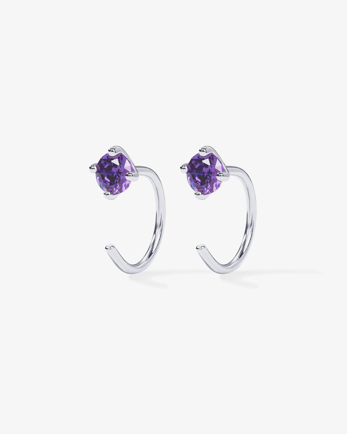 Boho Colored Half Hoop Huggie Earrings - Gold & Rhodium Plated over Brass - product image