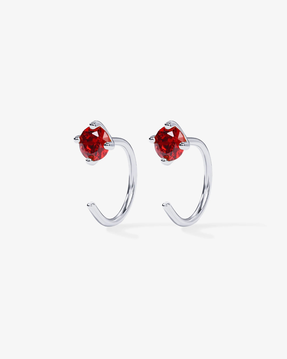 Boho Colored Half Hoop Huggie Earrings - Gold & Rhodium Plated over Brass - product image