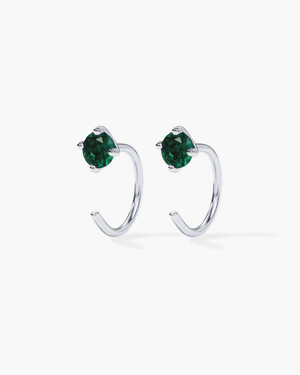 Boho Colored Half Hoop Huggie Earrings - Gold & Rhodium Plated over Brass - product image