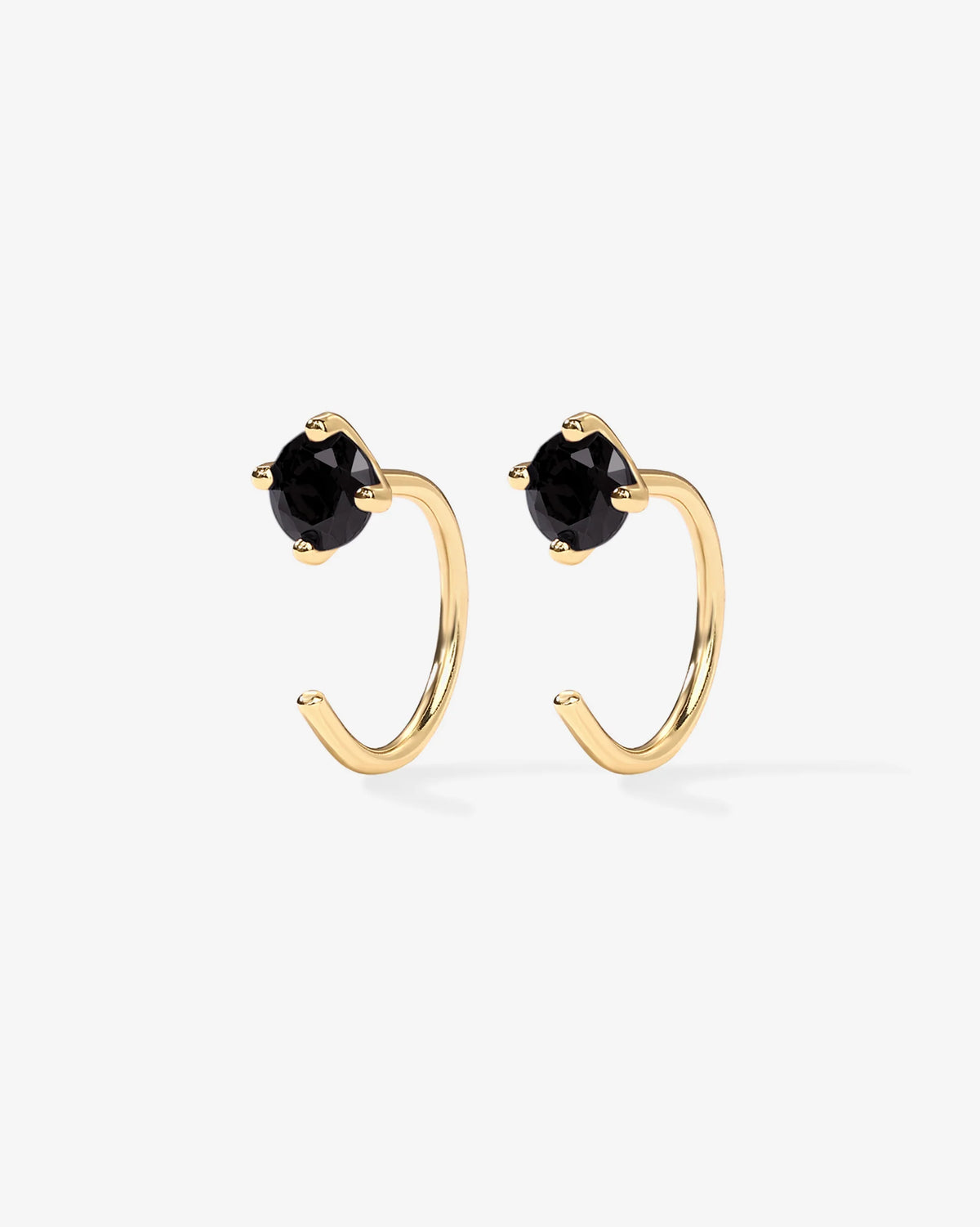 Boho Colored Half Hoop Huggie Earrings - Gold & Rhodium Plated over Brass - product image