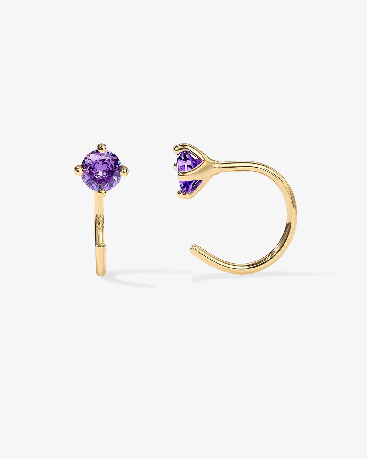 Boho Colored Half Hoop Huggie Earrings - Gold & Rhodium Plated over Brass - product image