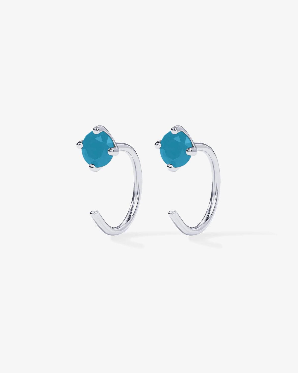 Boho Colored Half Hoop Huggie Earrings - Gold & Rhodium Plated over Brass - product image