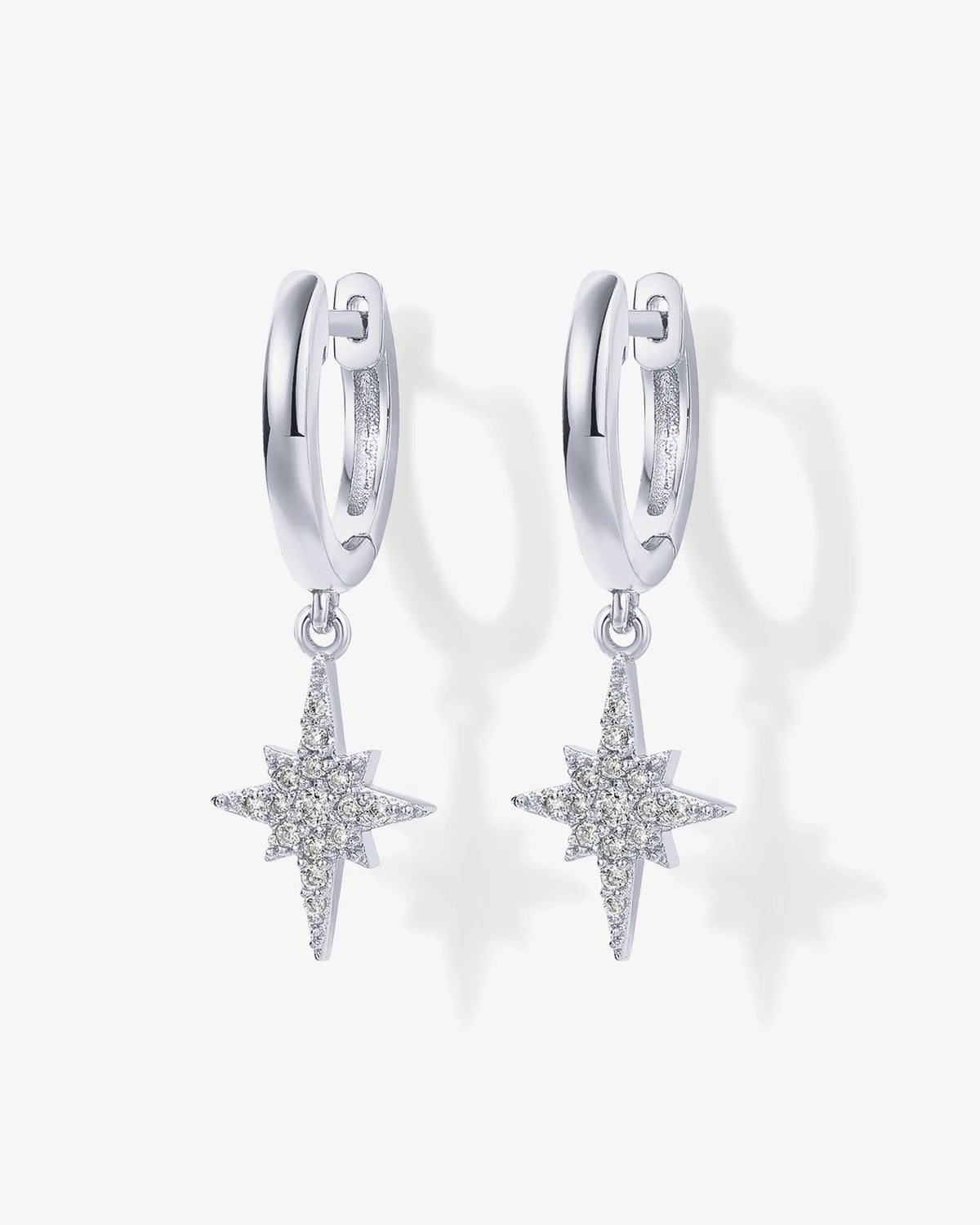 Celestial Huggie Star Dangle Earrings - Gold Plated over Brass - product image