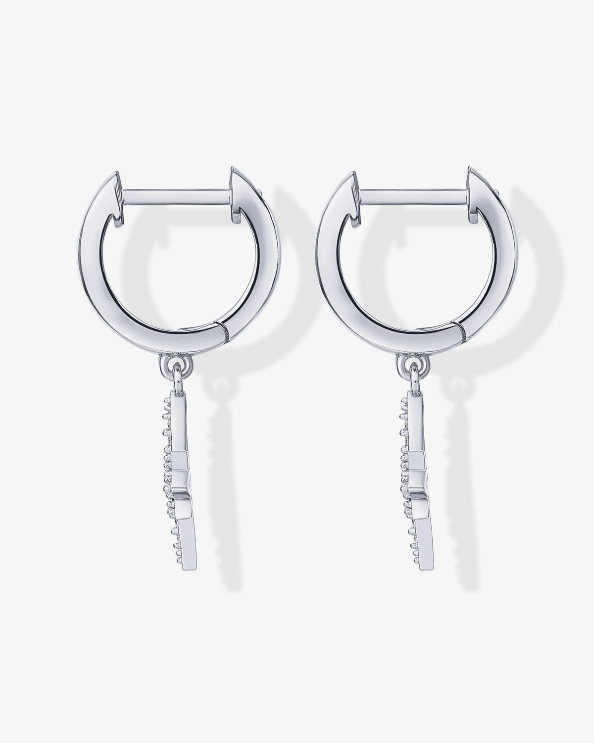 Celestial Huggie Star Dangle Earrings - Gold Plated over Brass - product image