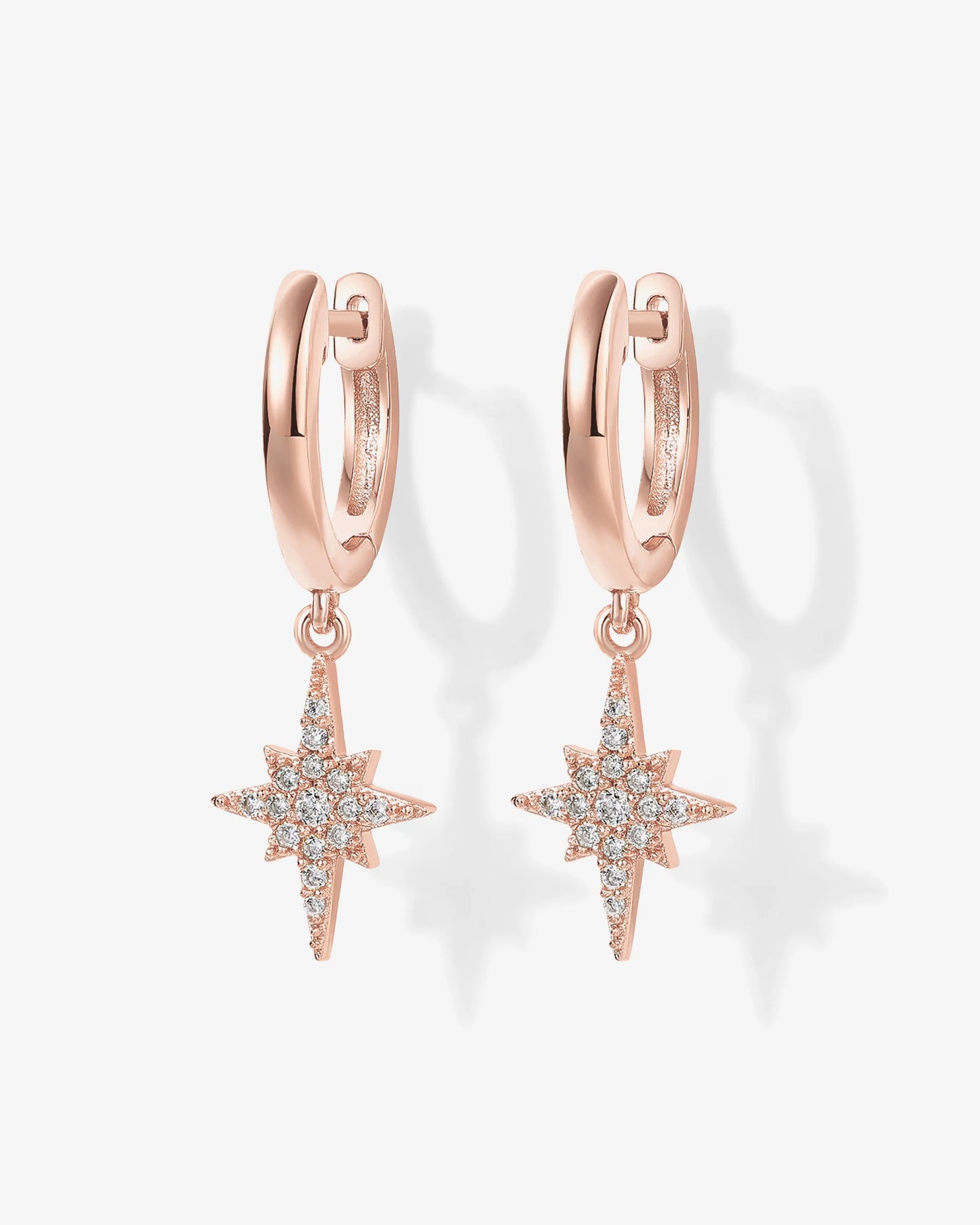 Radmohn Jewelers Celestial Huggie Star Dangle Earrings - 925 Sterling Silver