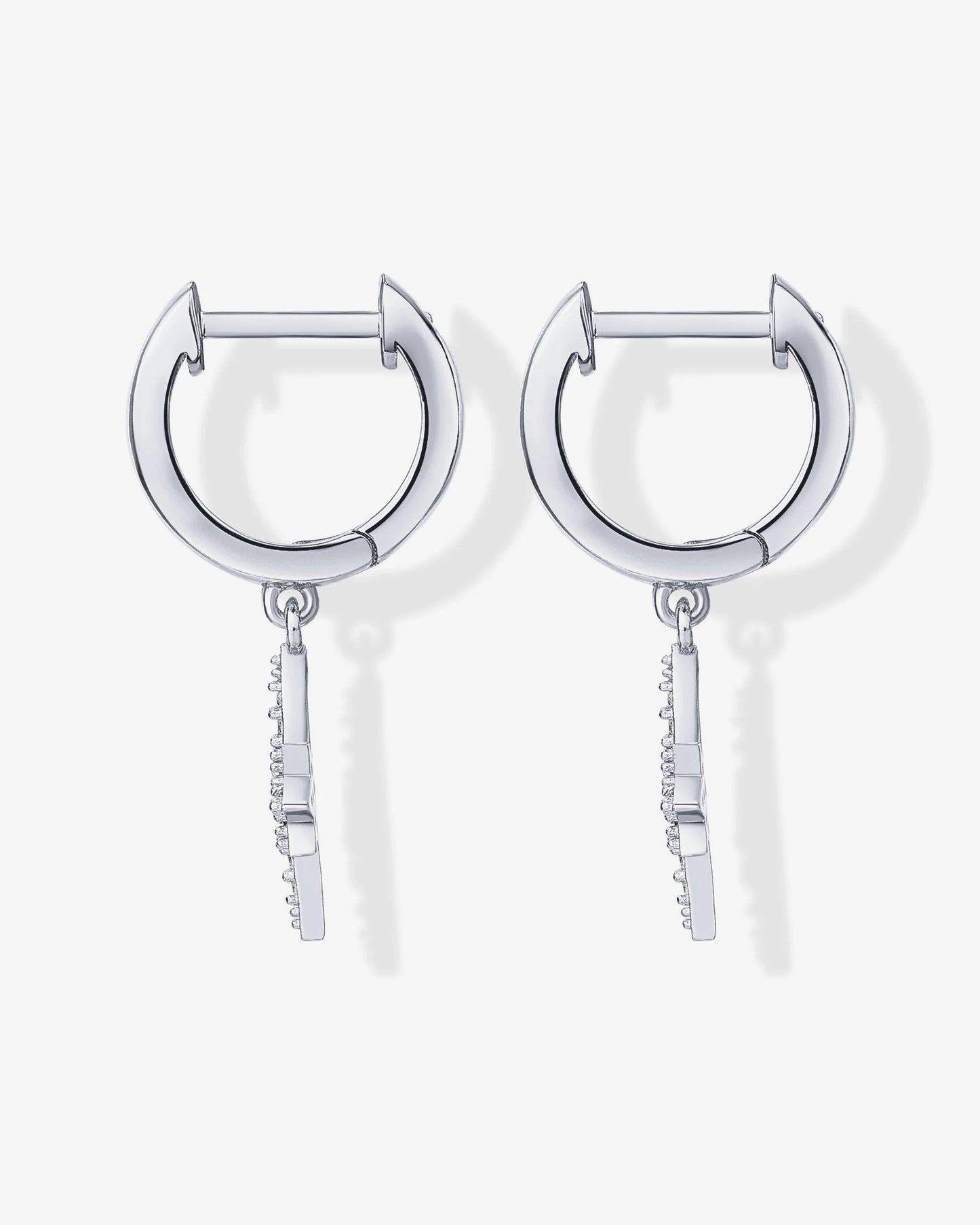 Radmohn Jewelers Celestial Huggie Star Dangle Earrings - 925 Sterling Silver
