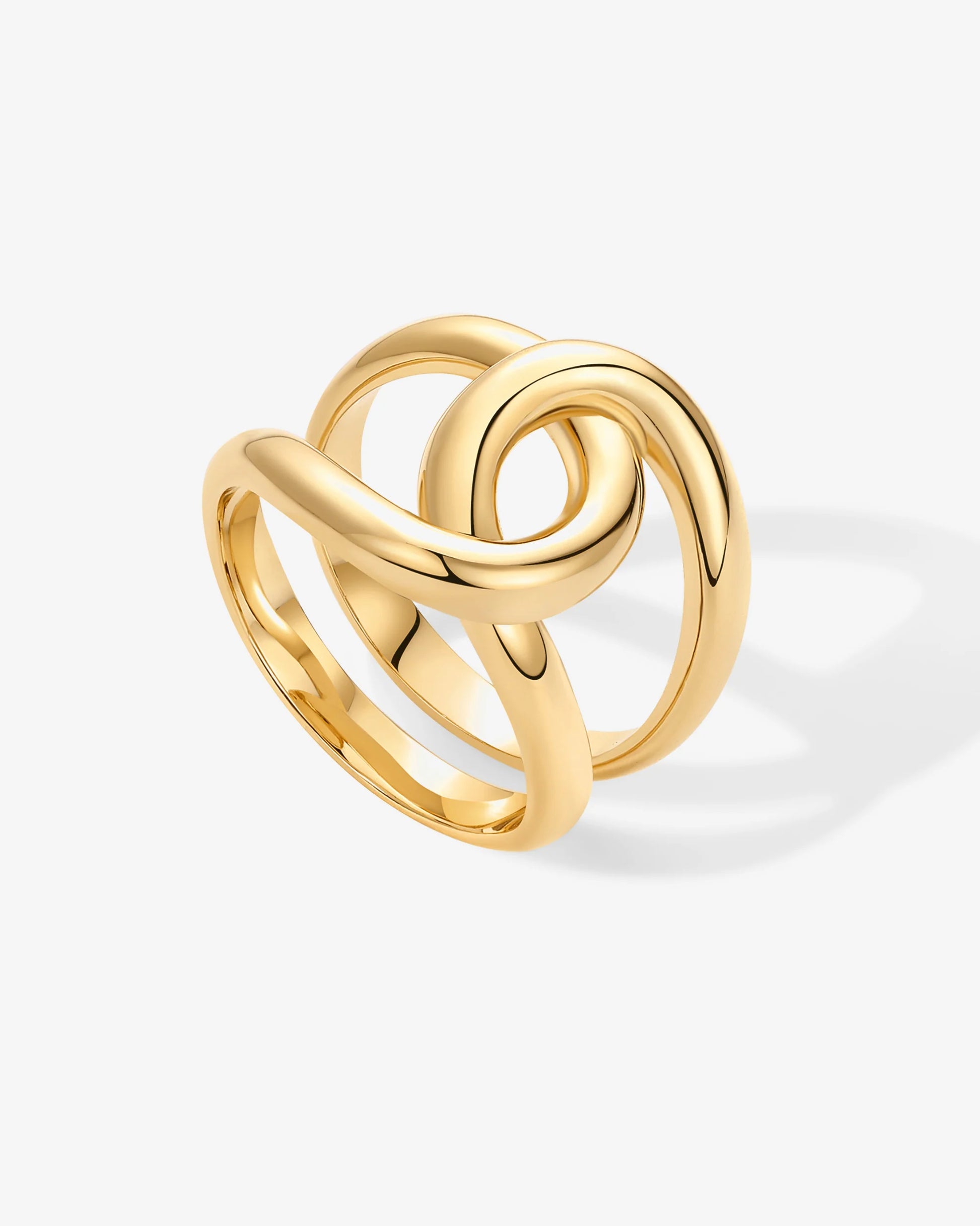 Radmohn jewelers Chunky Interloop Ring - 14K Gold or Rhodium Plated Statement Ring