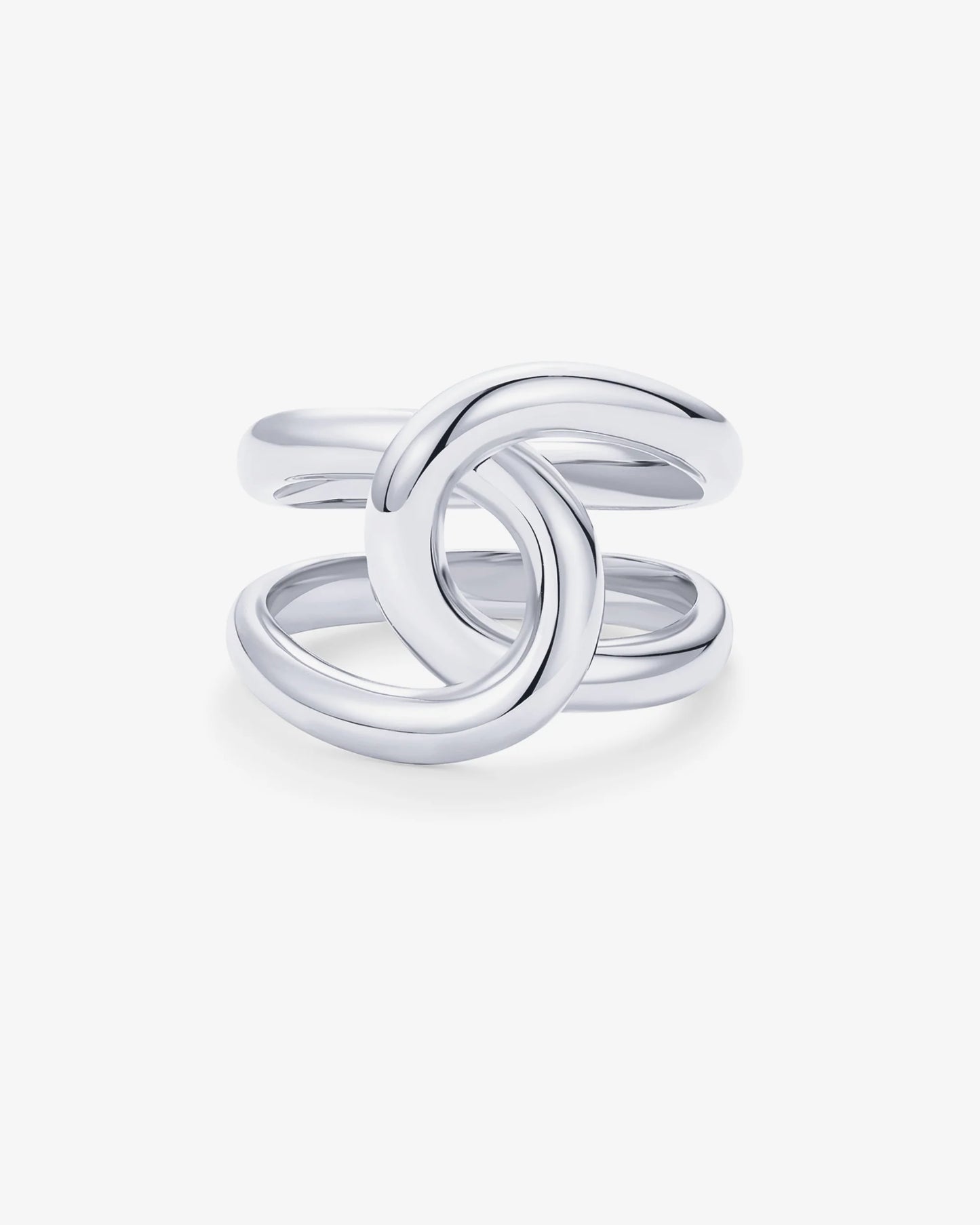 Radmohn Jewelers Chunky Interloop Ring - Gold & Rhodium Plated Statement Ring