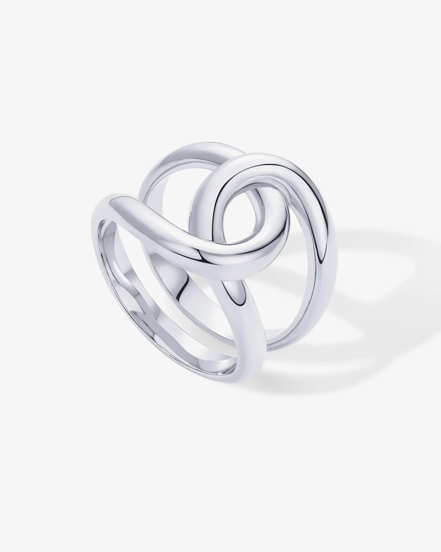 Radmohn Jewelers Chunky Interloop Ring - Gold & Rhodium Plated Statement Ring