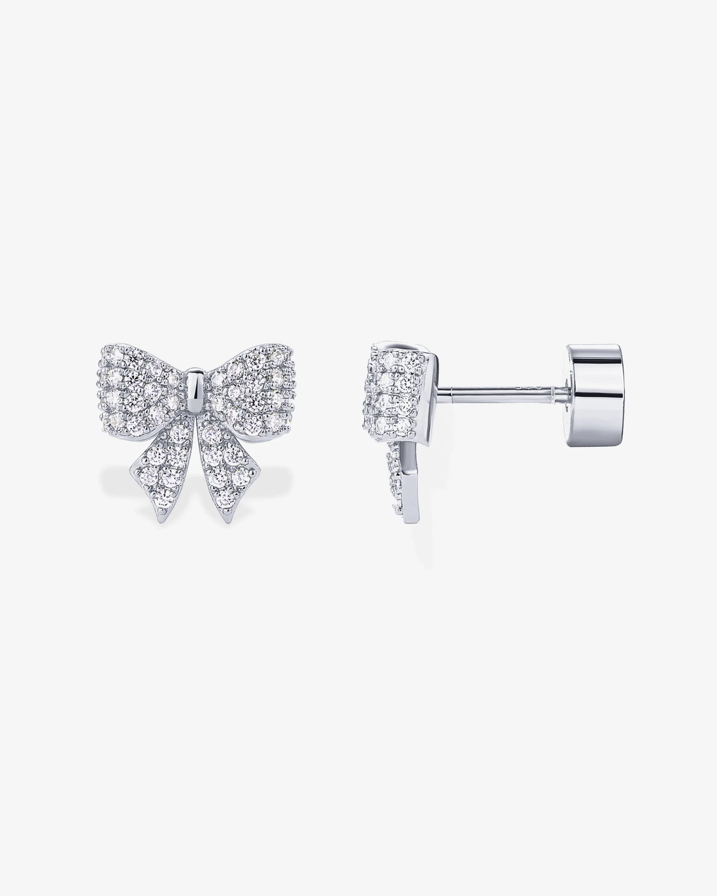 Radmohn Jewelers Coquette Bow Stud Earrings - 14K Gold Plated Flat Back
