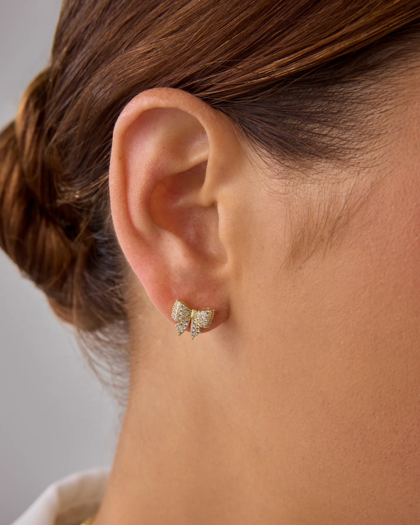 Radmohn Jewelers Coquette Bow Stud Earrings - 14K Gold Plated Flat Back