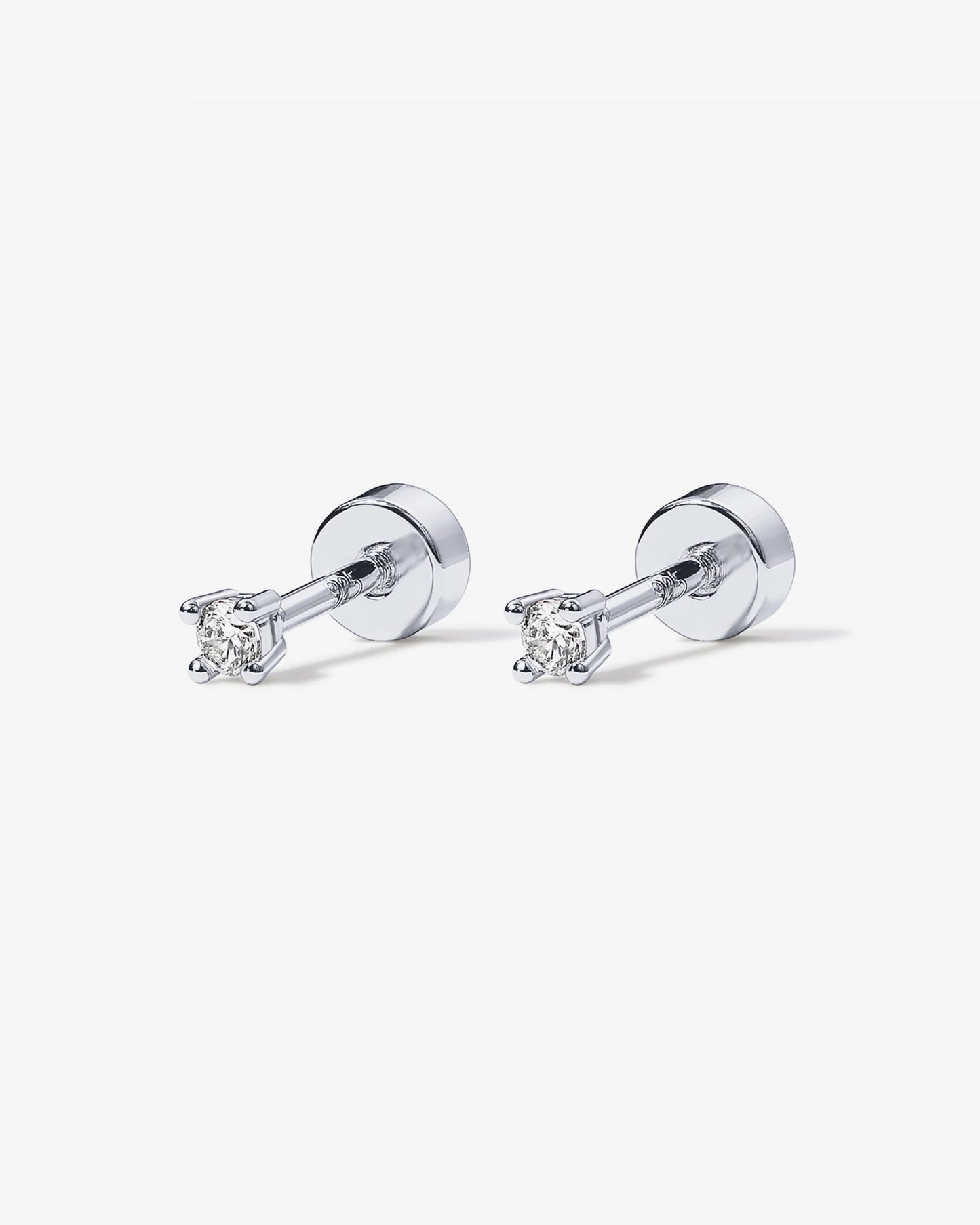 Radmohn Jewelers CZ Flat Back Studs - 14K Gold Plated Screw Back Earrings