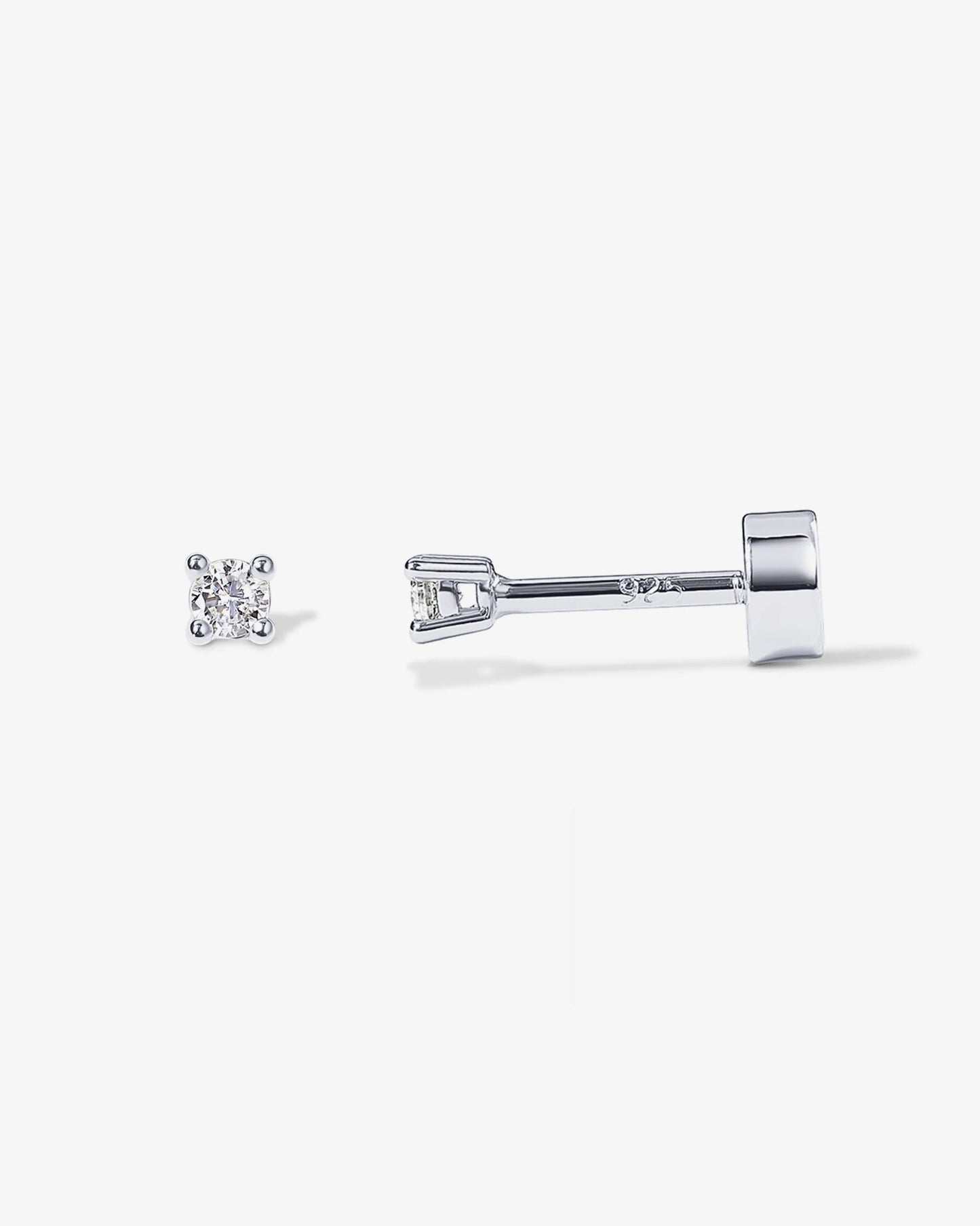 Radmohn Jewelers CZ Flat Back Studs - 14K Gold Plated Screw Back Earrings