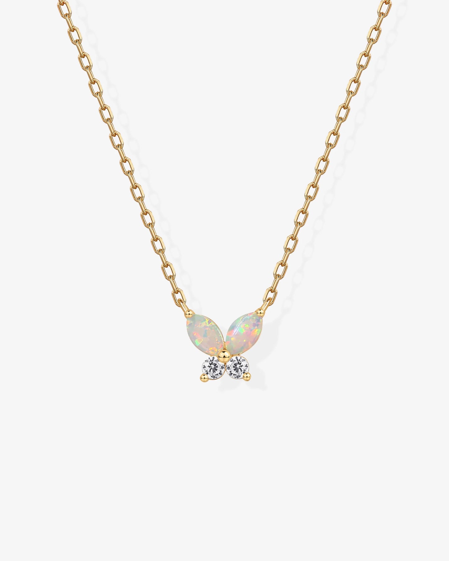 Radmohn jewelers Flutter Necklace - 14K gold mini butterfly pendant with cubic zirconia
