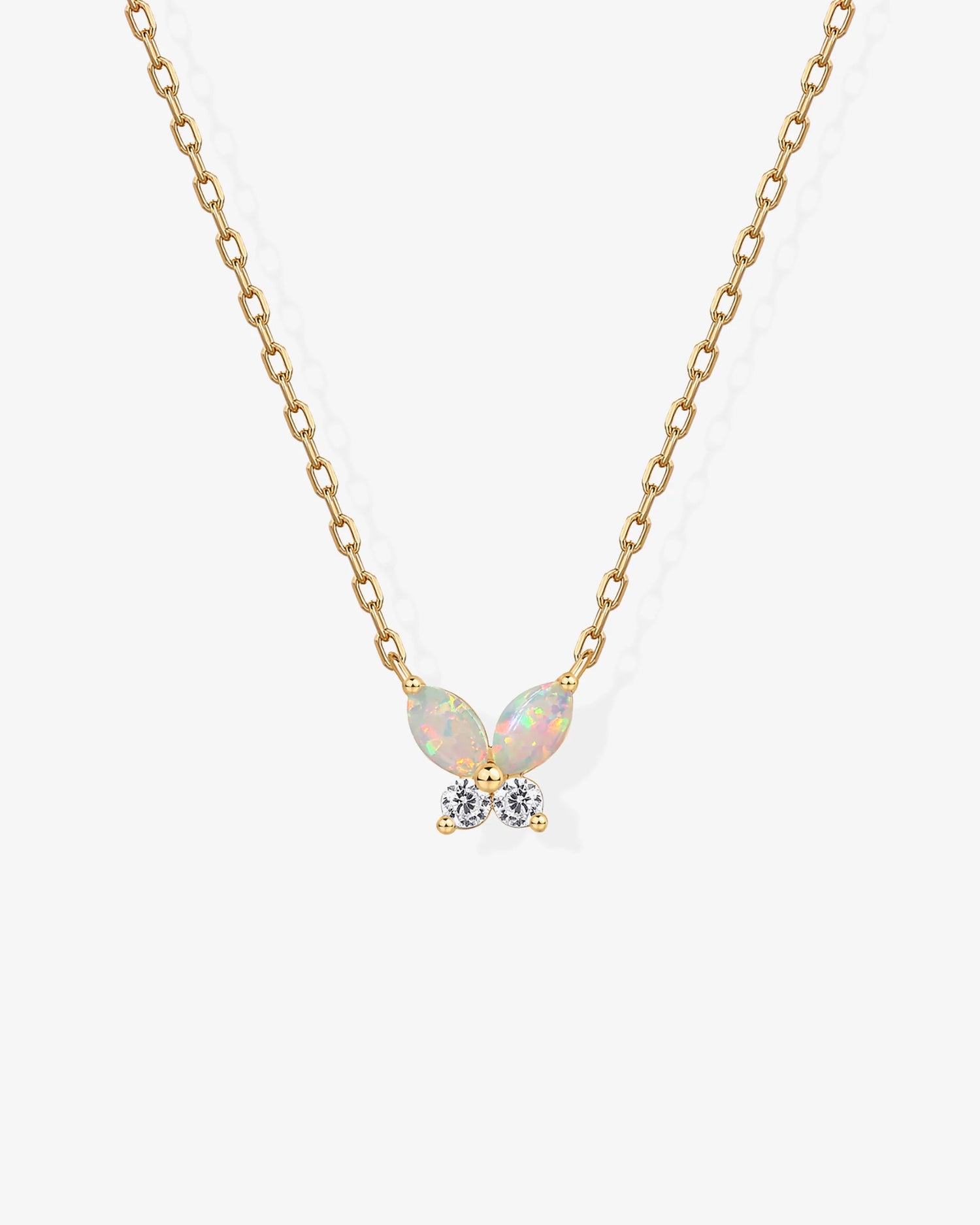 Radmohn jewelers Flutter Necklace - 14K gold mini butterfly pendant with cubic zirconia