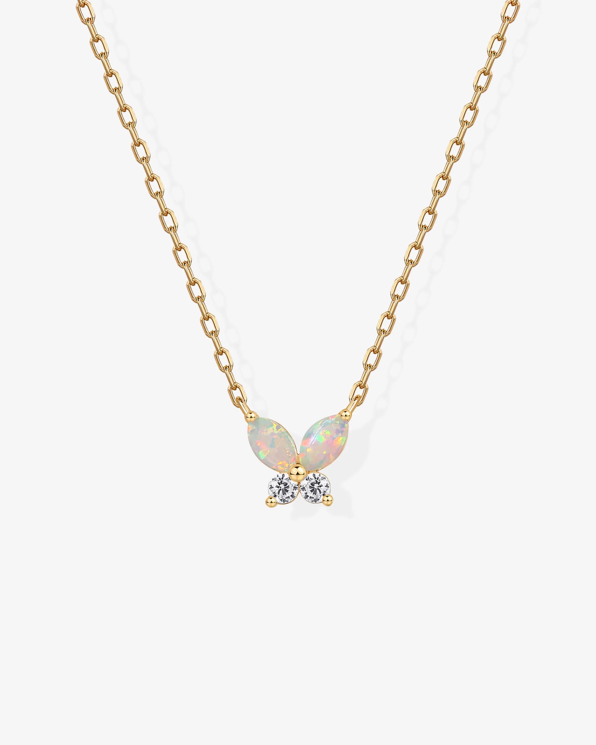 Radmohn jewelers Flutter Necklace - 14K gold mini butterfly pendant with cubic zirconia