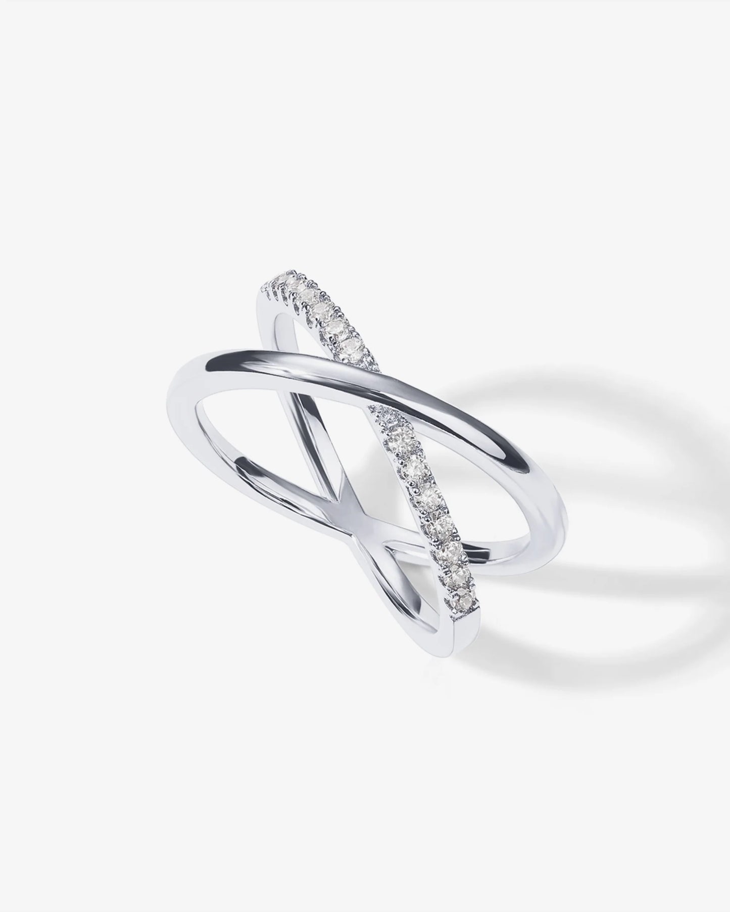 Radmohn Jewelers Cross Crossover Ring - Premium CZ Gold Plated