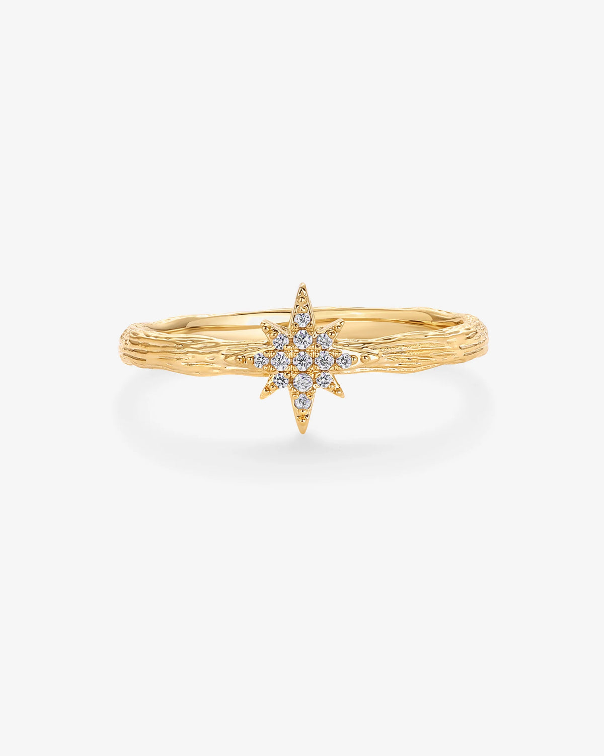 North Star Stackable Ring - CZ 14K Gold Plated over Brass - product image