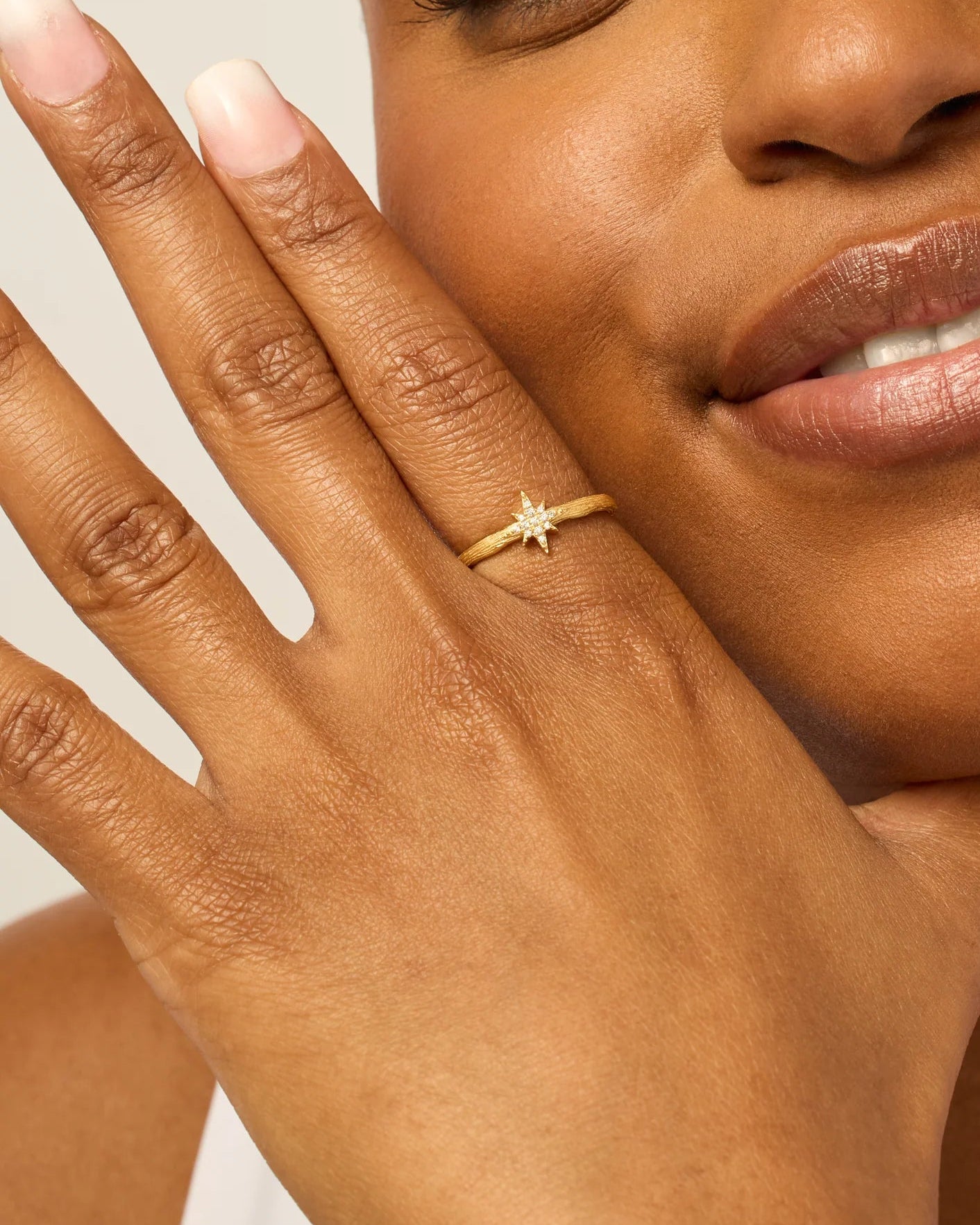 Radmohn Jewelers North Star Stackable Ring - CZ 14K Gold Plated