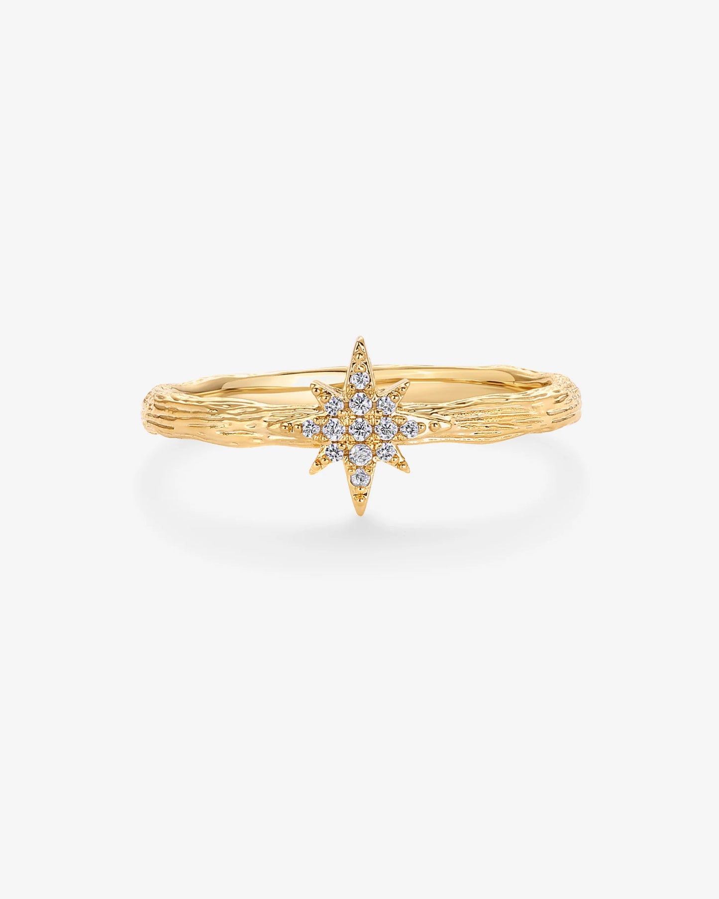 Radmohn Jewelers North Star Stackable Ring - CZ 14K Gold Plated