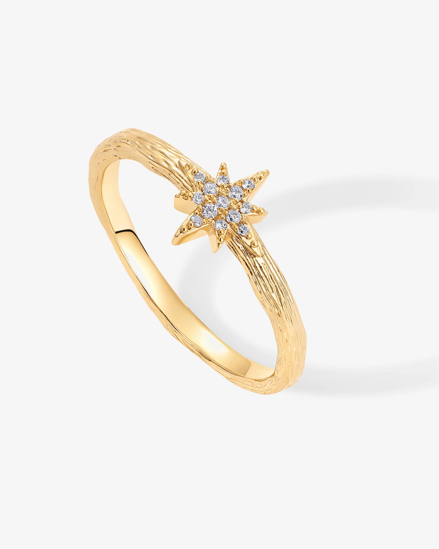 Radmohn Jewelers North Star Stackable Ring - CZ 14K Gold Plated