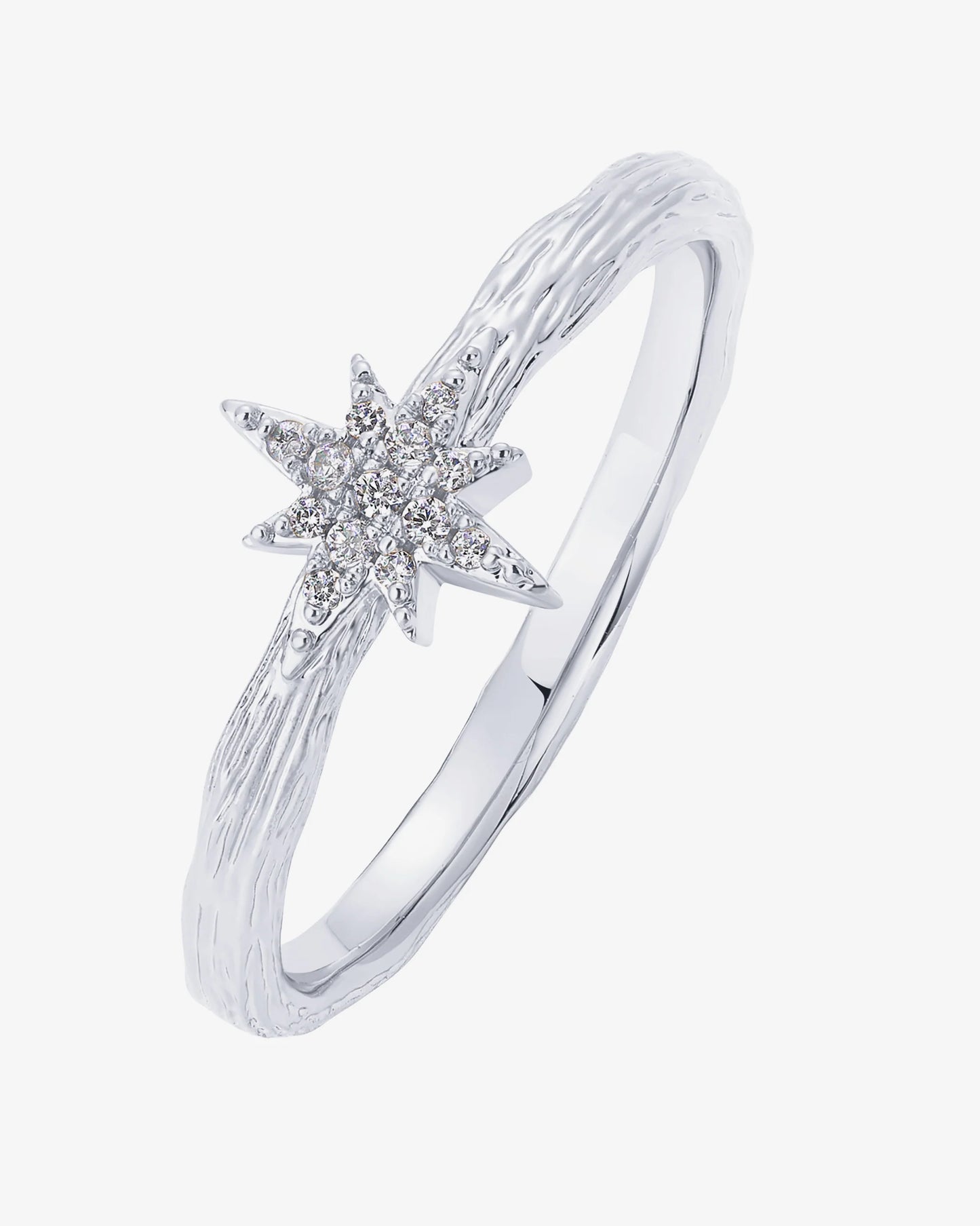 Radmohn Jewelers North Star Stackable Ring - CZ 14K Gold Plated