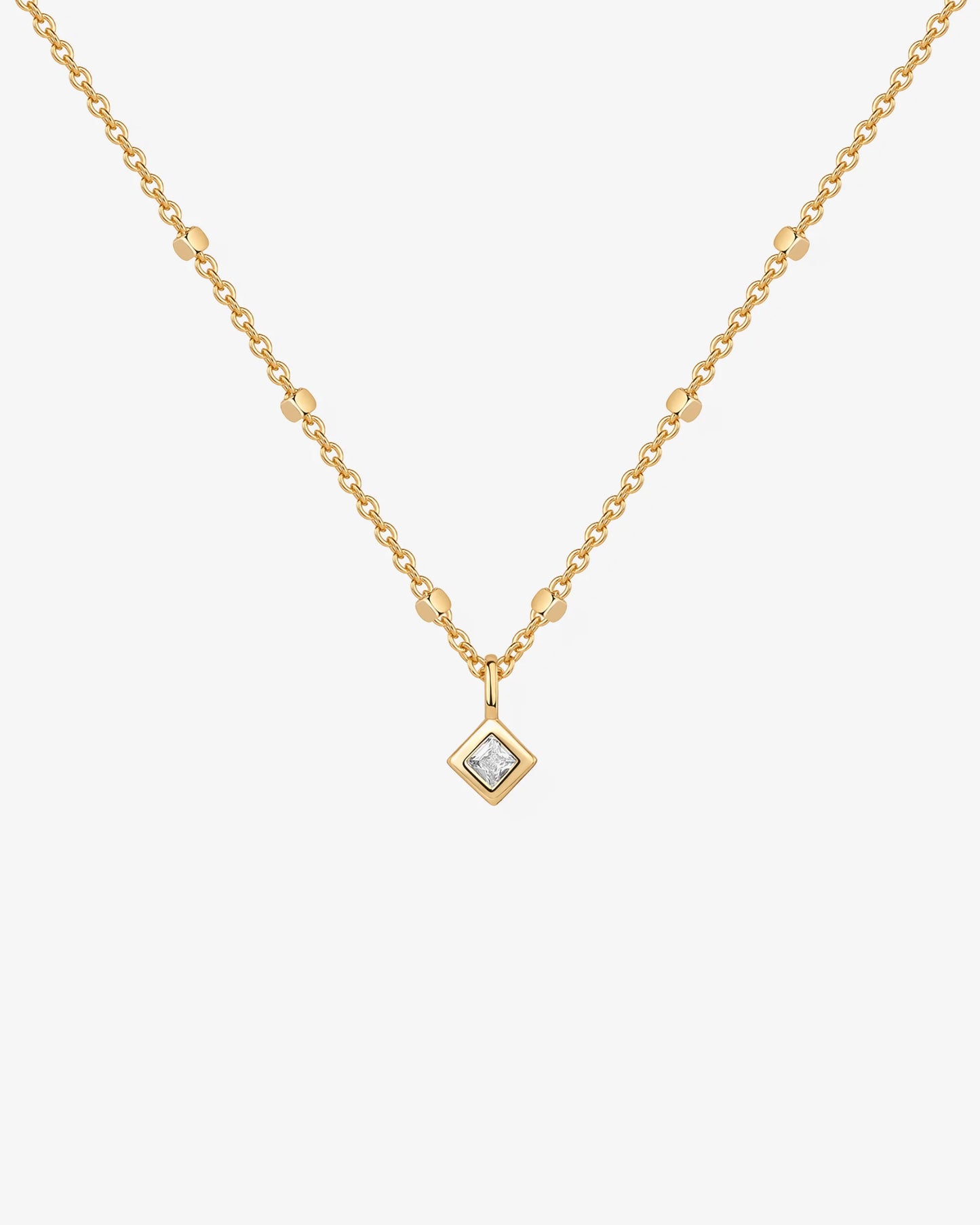 Radmohn jewelers Statement Square Chain Princess Pendant Necklace