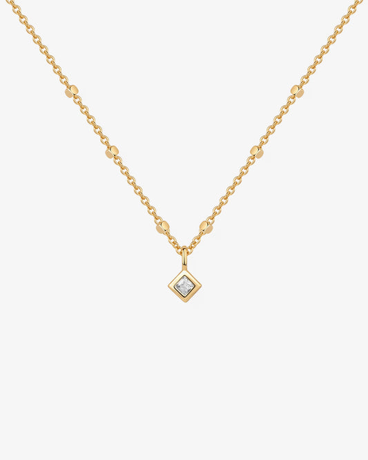 Radmohn jewelers Statement Square Chain Princess Pendant Necklace