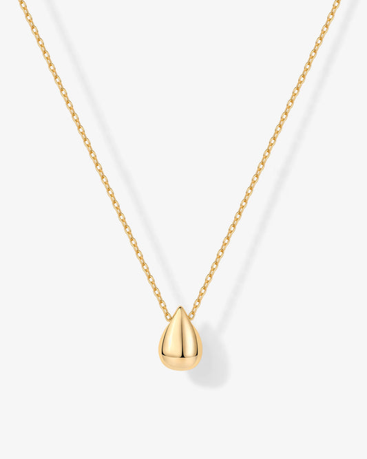 Radmohn jewelers Tear Pendant Necklace - 14K Gold Plated Minimalist Teardrop Pendant on Box Chain
