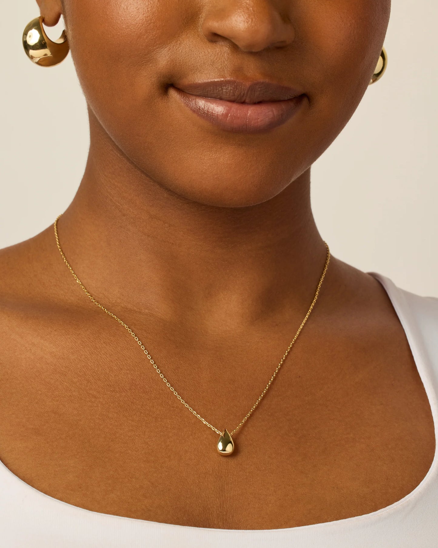 Radmohn Jewelers Teardrop Pendant Necklace - 14K Gold Plated Dainty Chain