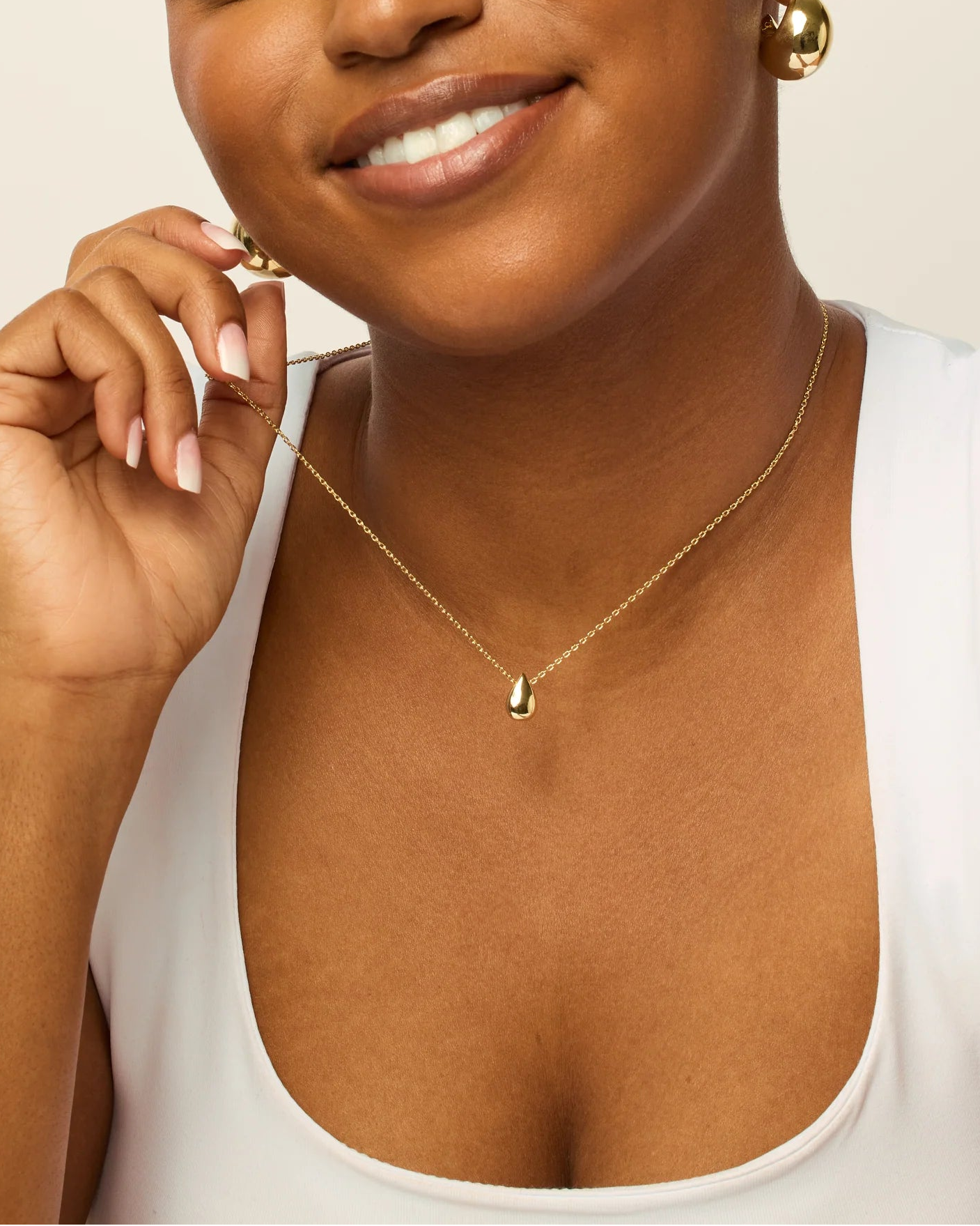 Radmohn Jewelers Teardrop Pendant Necklace - 14K Gold Plated Dainty Chain