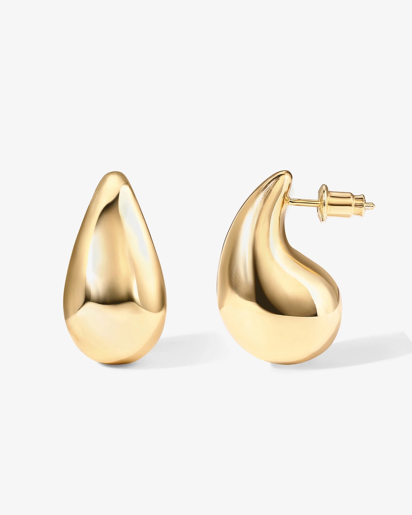 Radmohn jewelers Teardrop Hoop Earrings in gold, chunky and lightweight, perfect for everyday elegance