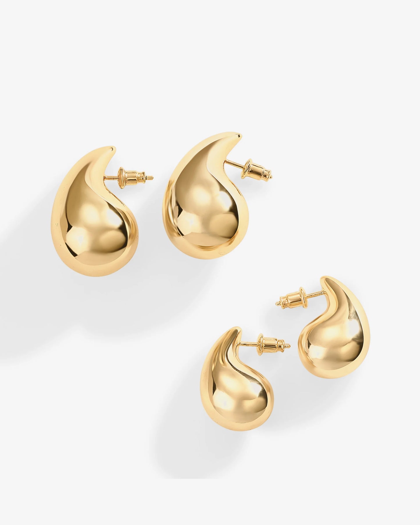 Radmohn Jewelers Teardrop Hoop Earrings - Chunky Lightweight Gold/Silver Plated