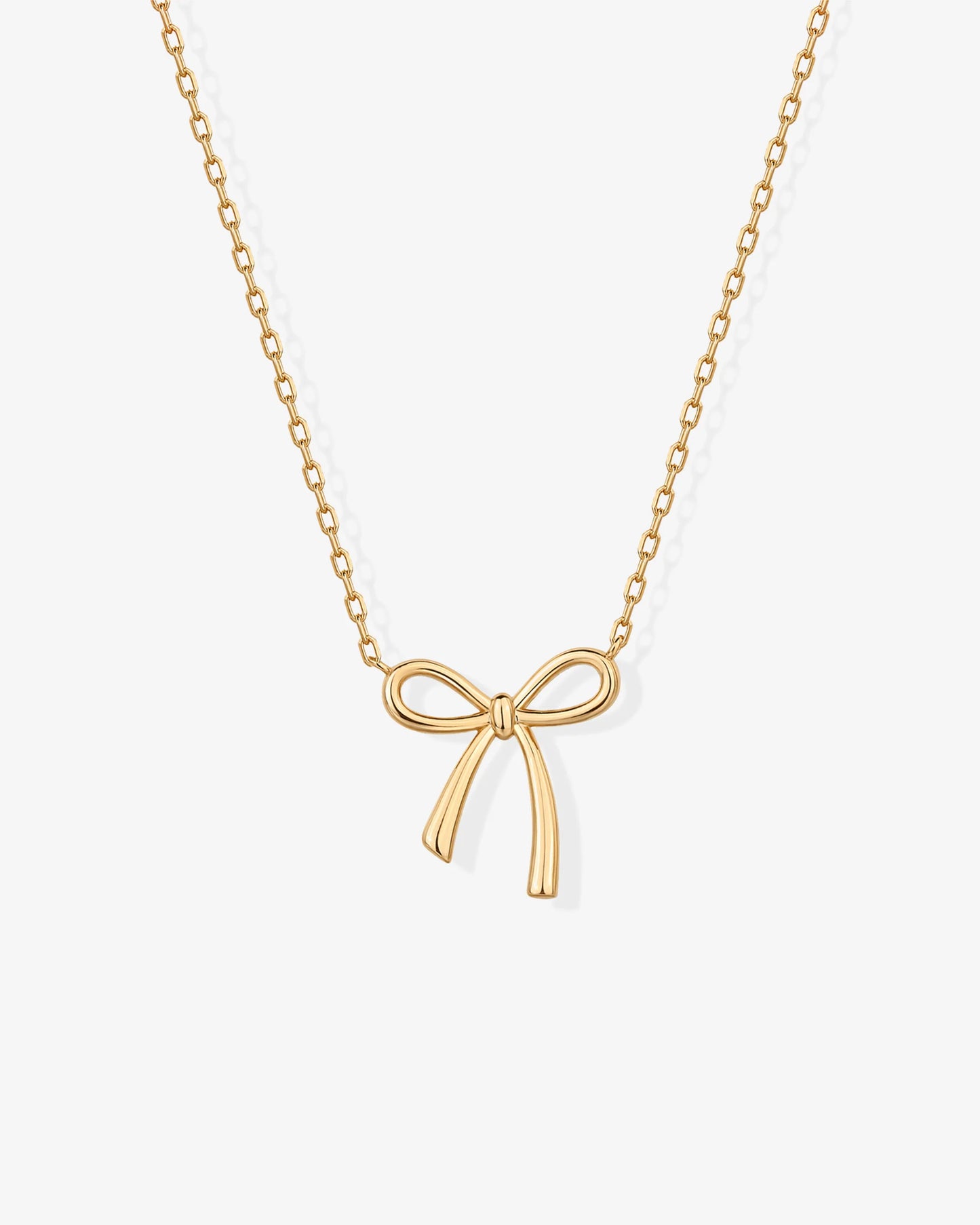 Radmohn jewelers Tied Up Bow Necklace - 14K gold-plated pendant necklace with delicate bow design
