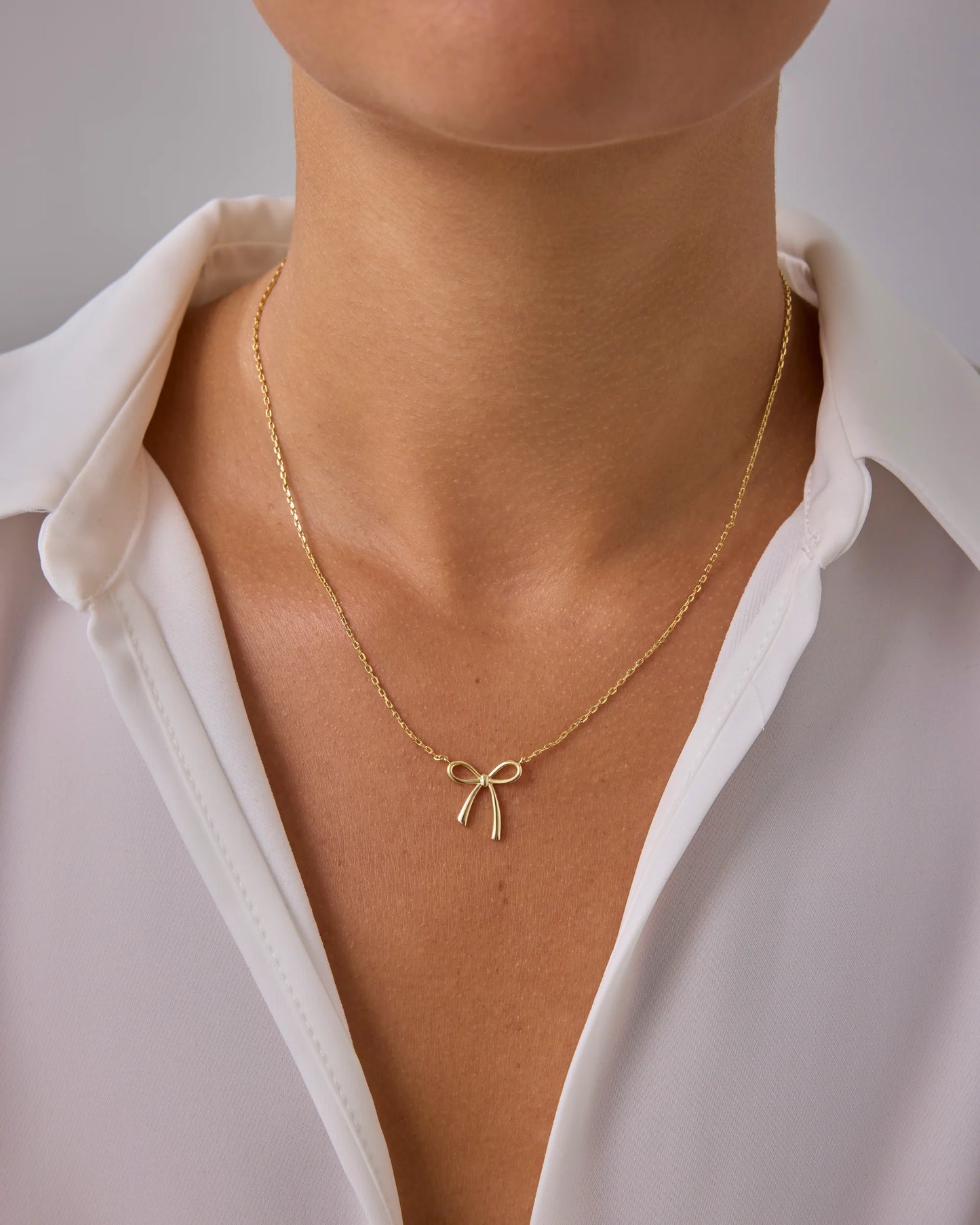 Radmohn Jewelers Bow Pendant Necklace - 14K Gold Plated