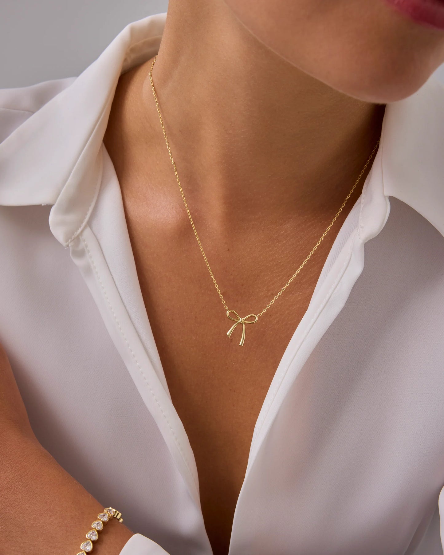 Radmohn Jewelers Bow Pendant Necklace - 14K Gold Plated